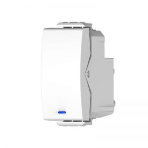 לחצן מואר לד כחול 1 מודול לבן ניסקו סוויץ'